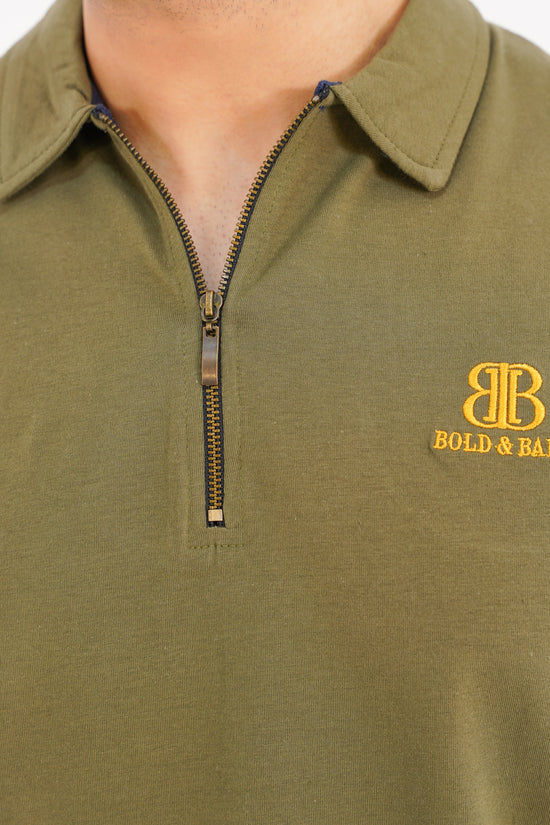 Olive Dune Men’s Zip Polo