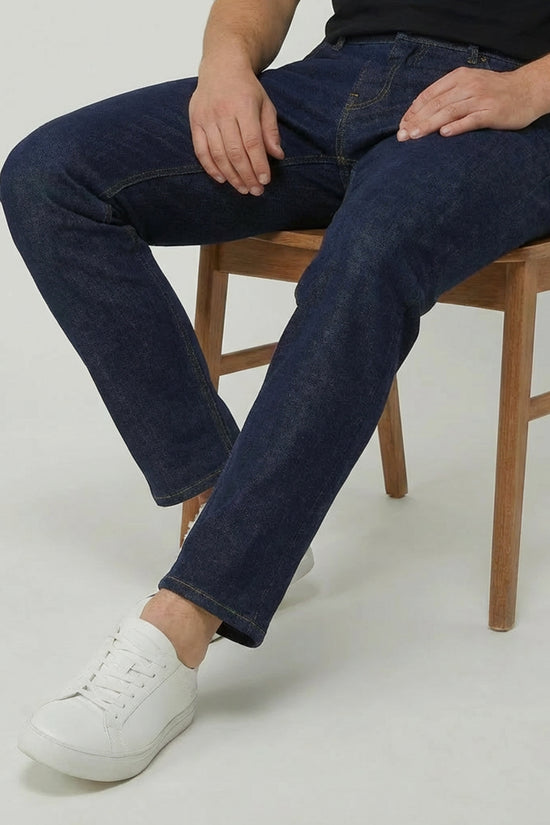 Dark Blue Straight Fit Denim