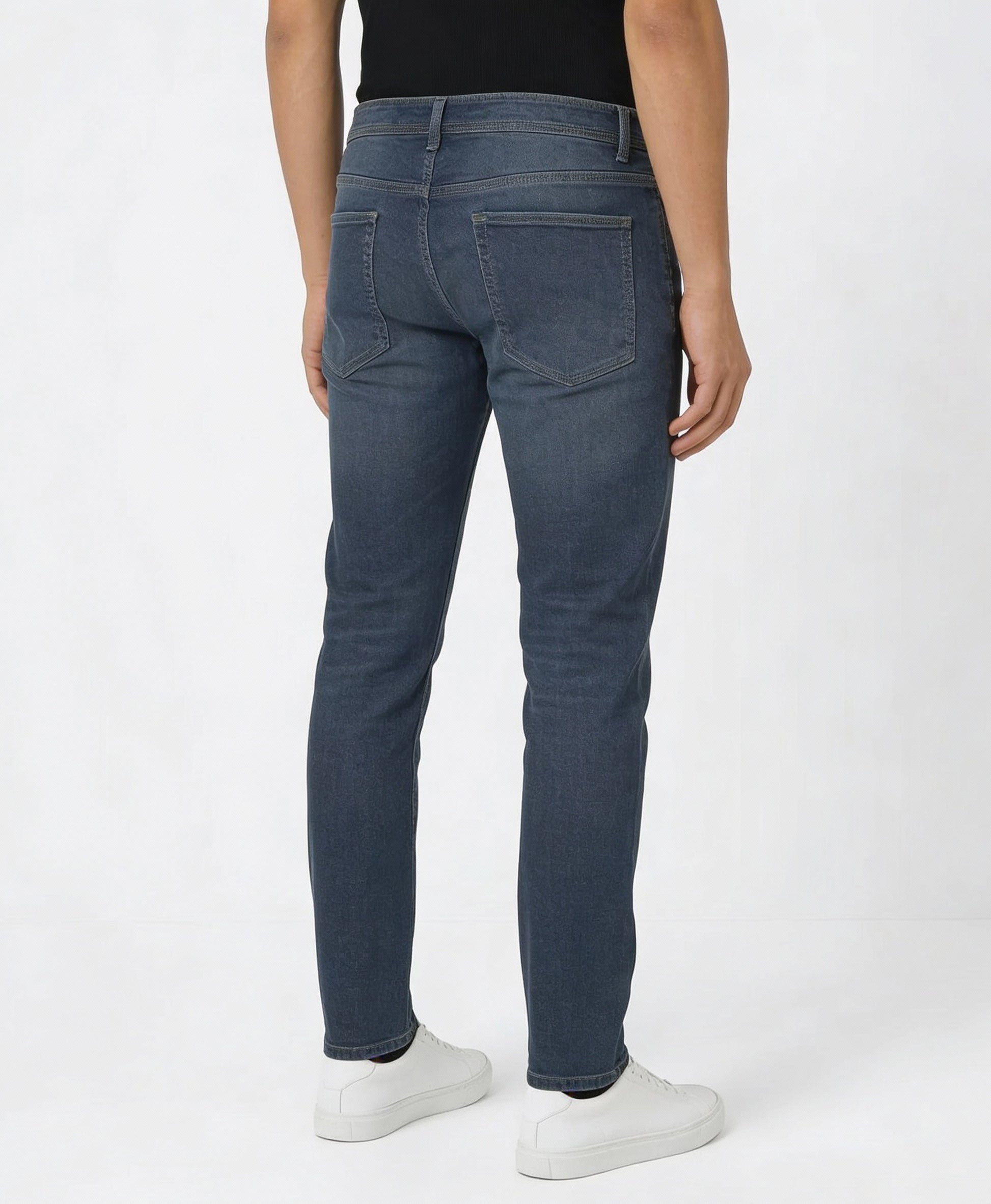 Men’s Ash Blue Washed Relaxed Fit Denim