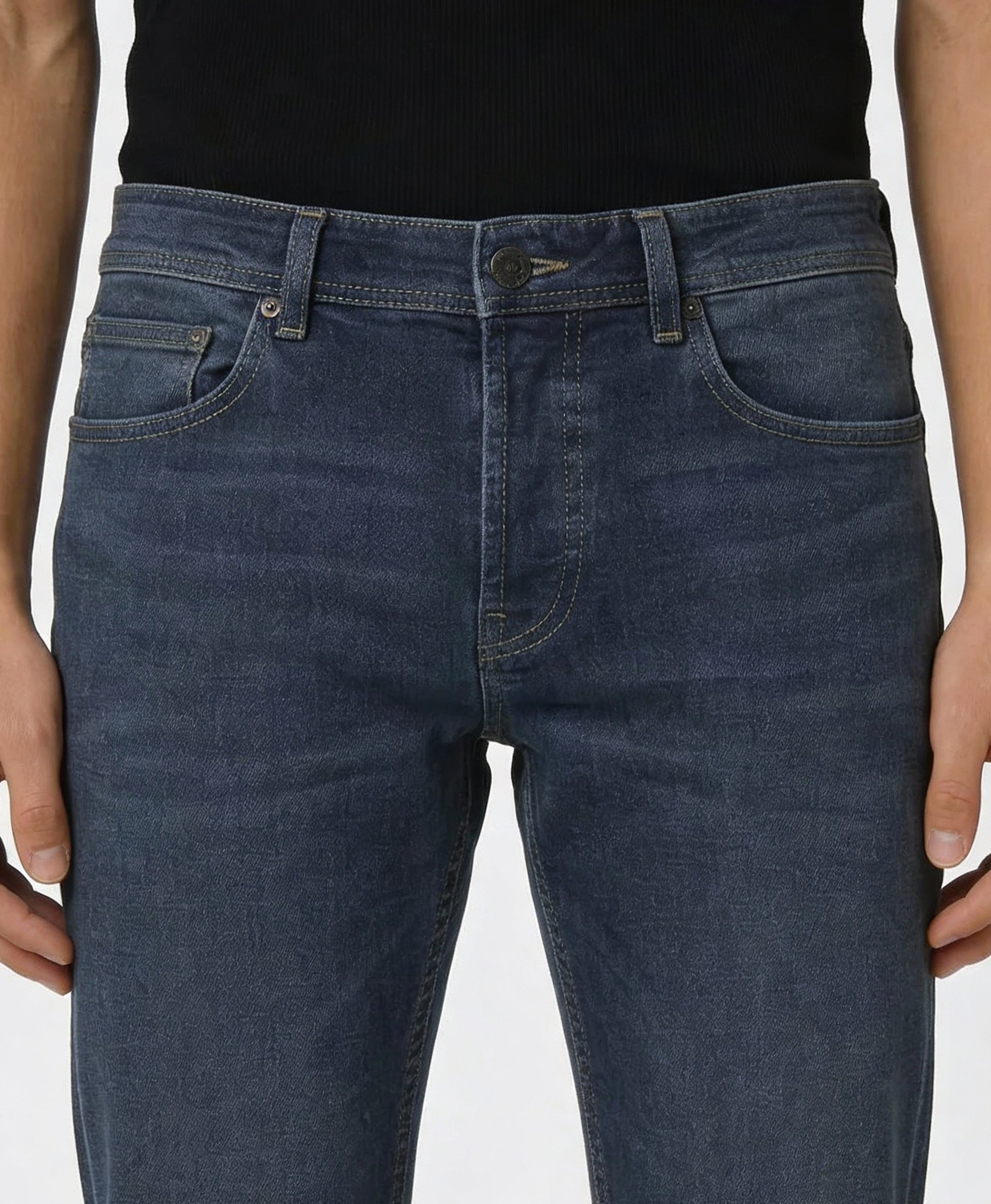 Men’s Ash Blue Washed Relaxed Fit Denim