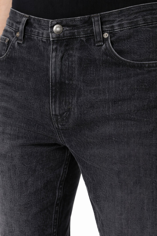 Smoke Black Washed Relaxed Fit Denim