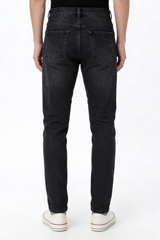 Smoke Black Washed Relaxed Fit Denim