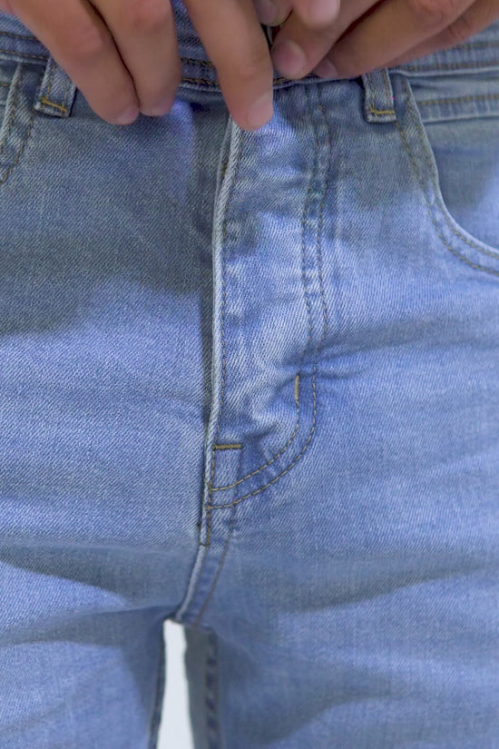 Sky Blue Straight Fit Denim