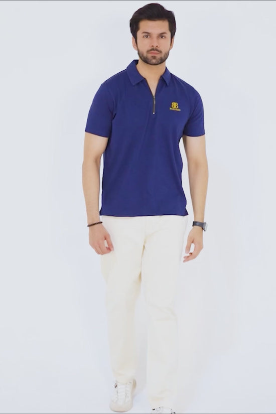 Midnight Valor Premium Zip Polo – Signature Edition