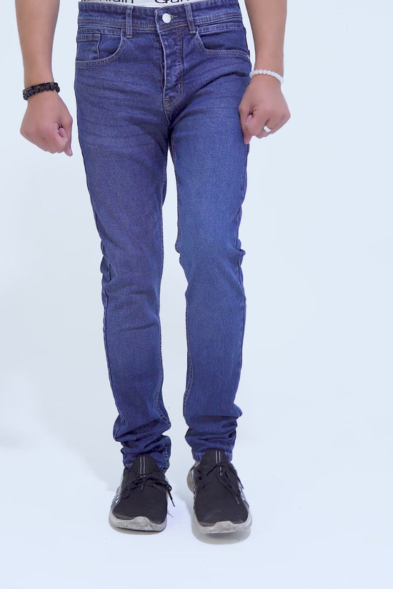 Mid Blue Straight Fit Denim