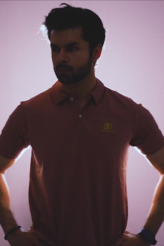 Salmon Peach Men's Polo Shirt