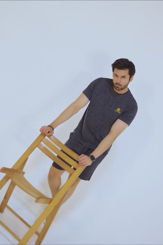 Charcoal Grey Textured Summer Tracksuit – Bold & Bare Exclusive
