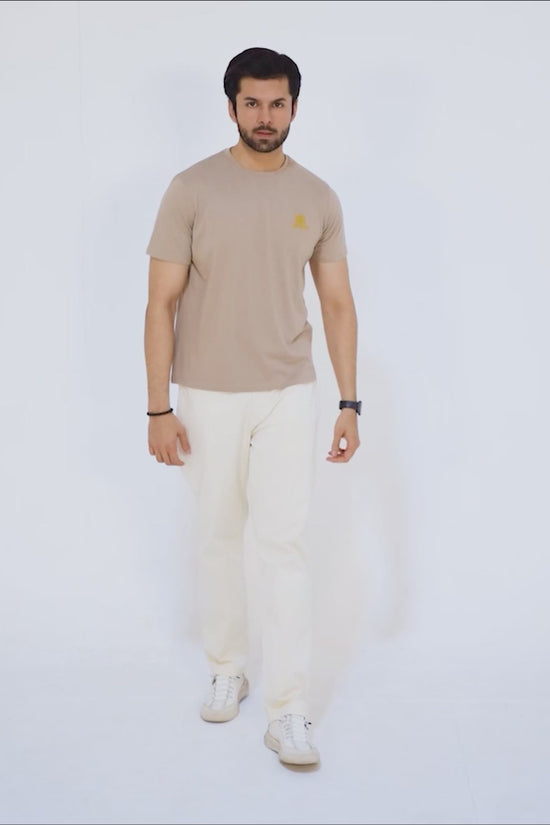 Sahara Beige Men’s Crew Neck Tee